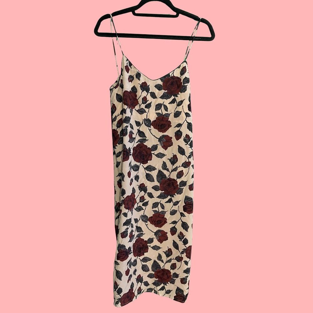Ganni Silk Floral Strap Dress